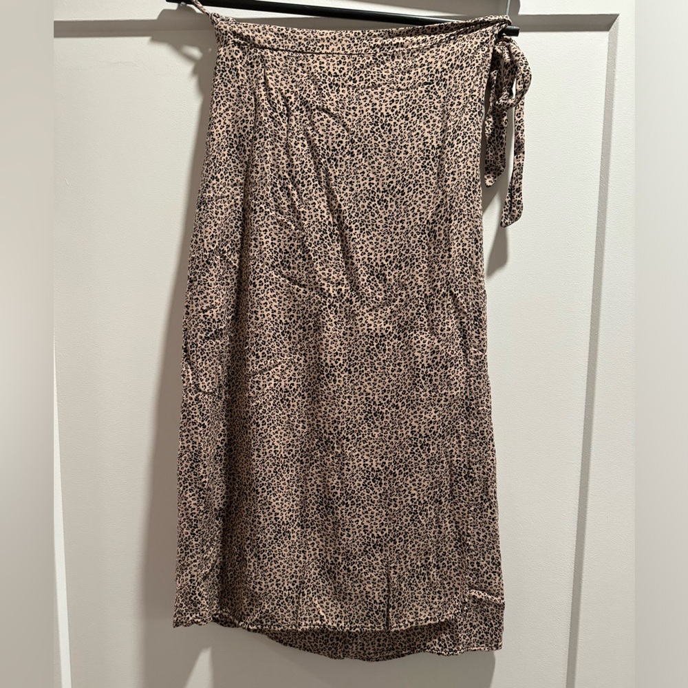 Midi Cheetah Print Wrap Skirt